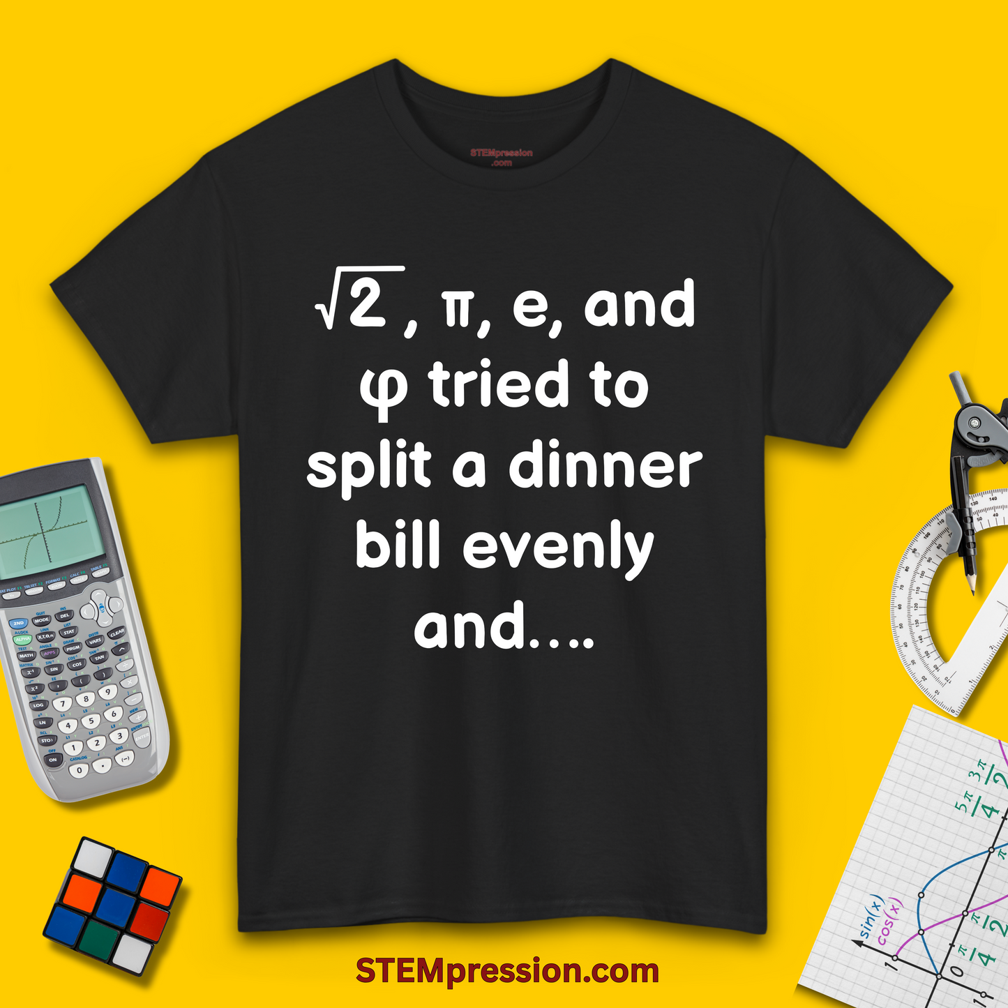 Irrational Numbers Split a Dinner Bill - Unisex Cotton Tee