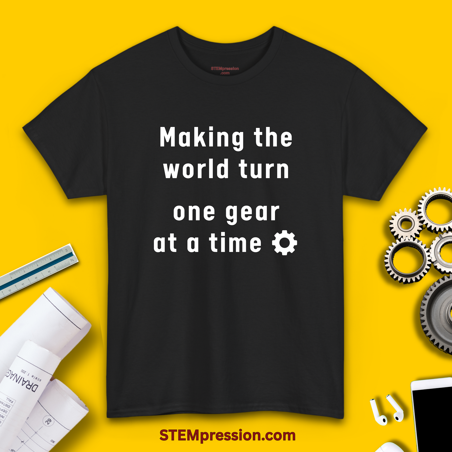 Making the World Turn One Gear at a Time - Unisex Cotton Tee