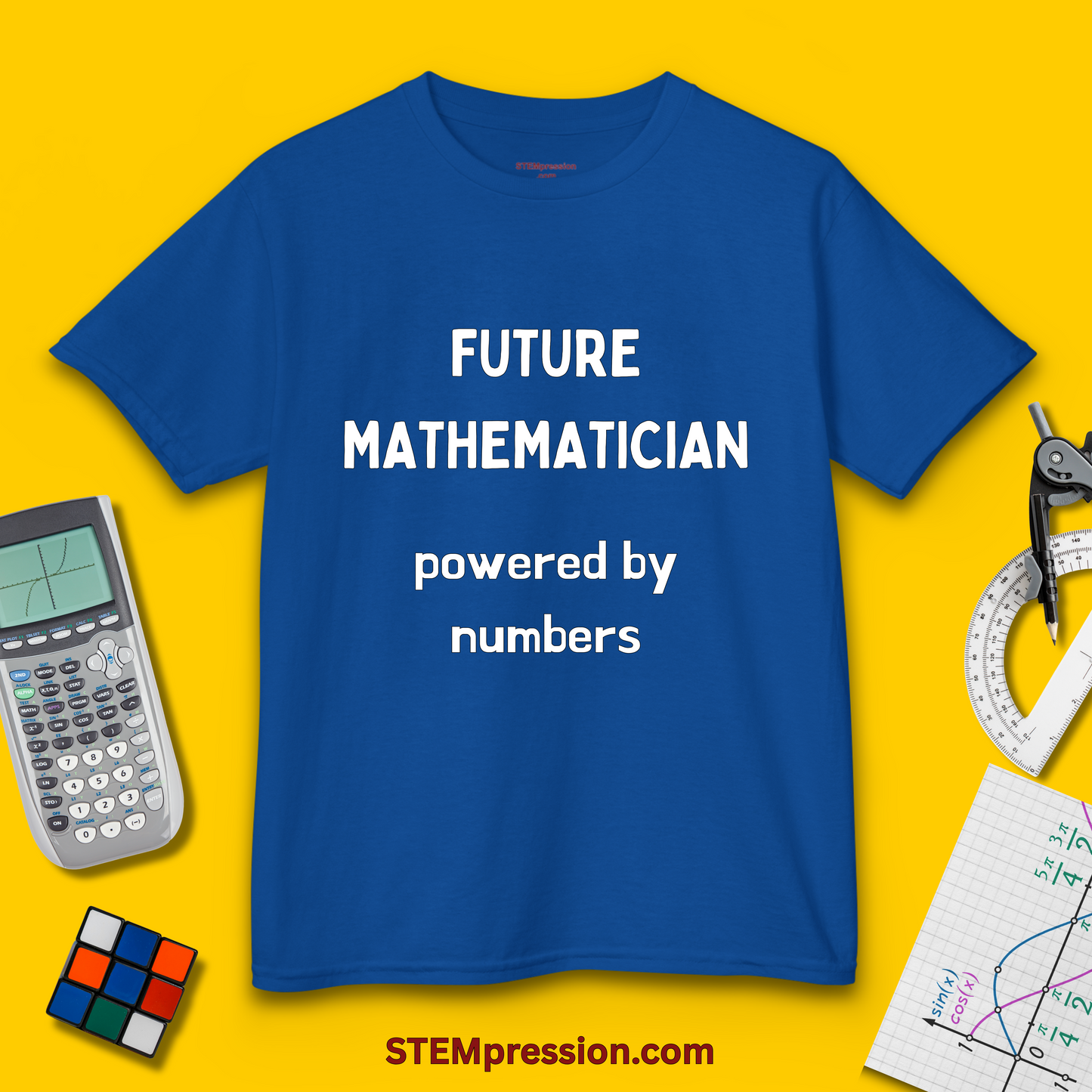 Future Mathematician Powered by Numbers - Kids Cotton Tee