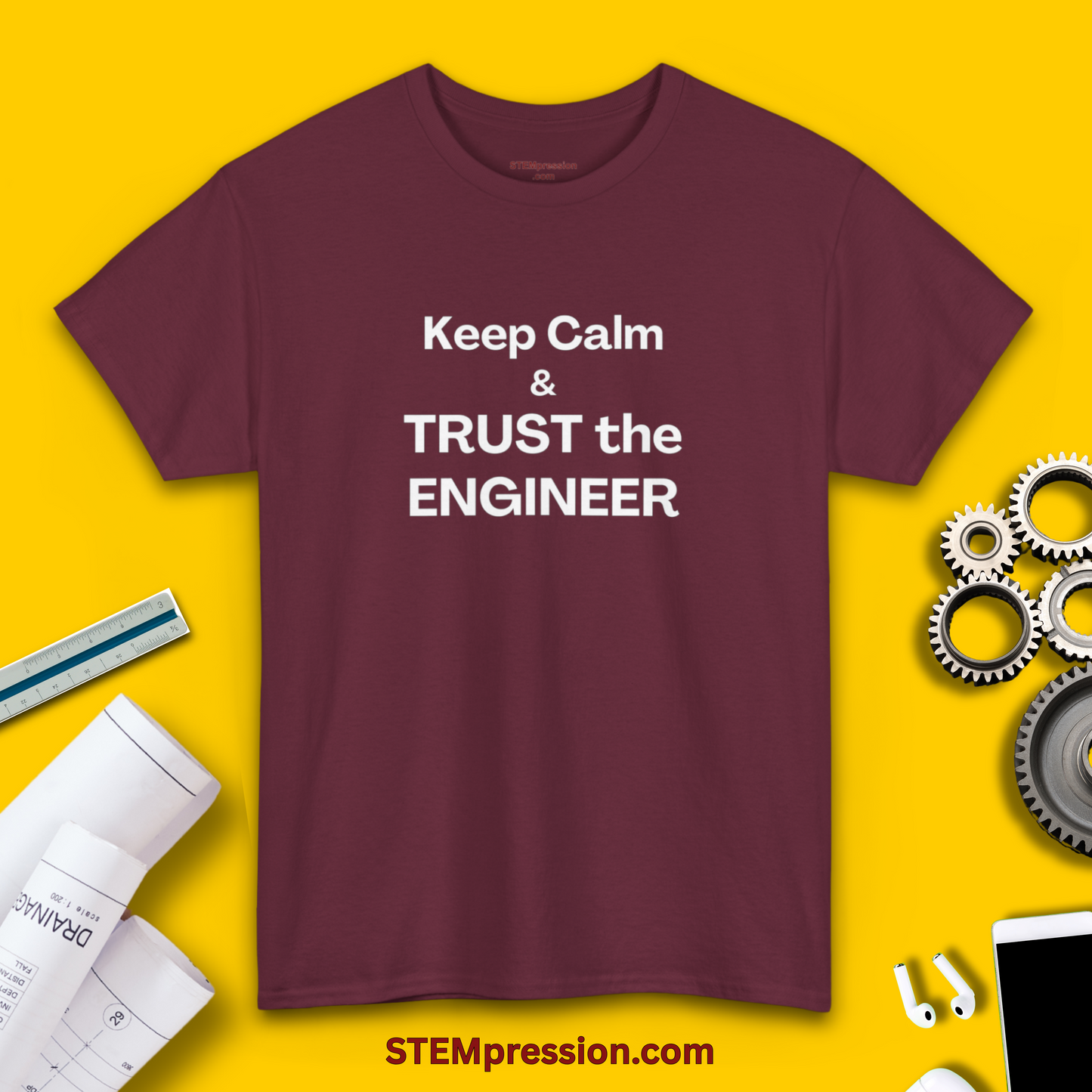 Keep Calm and Trust the Engineer - Unisex Cotton Tee