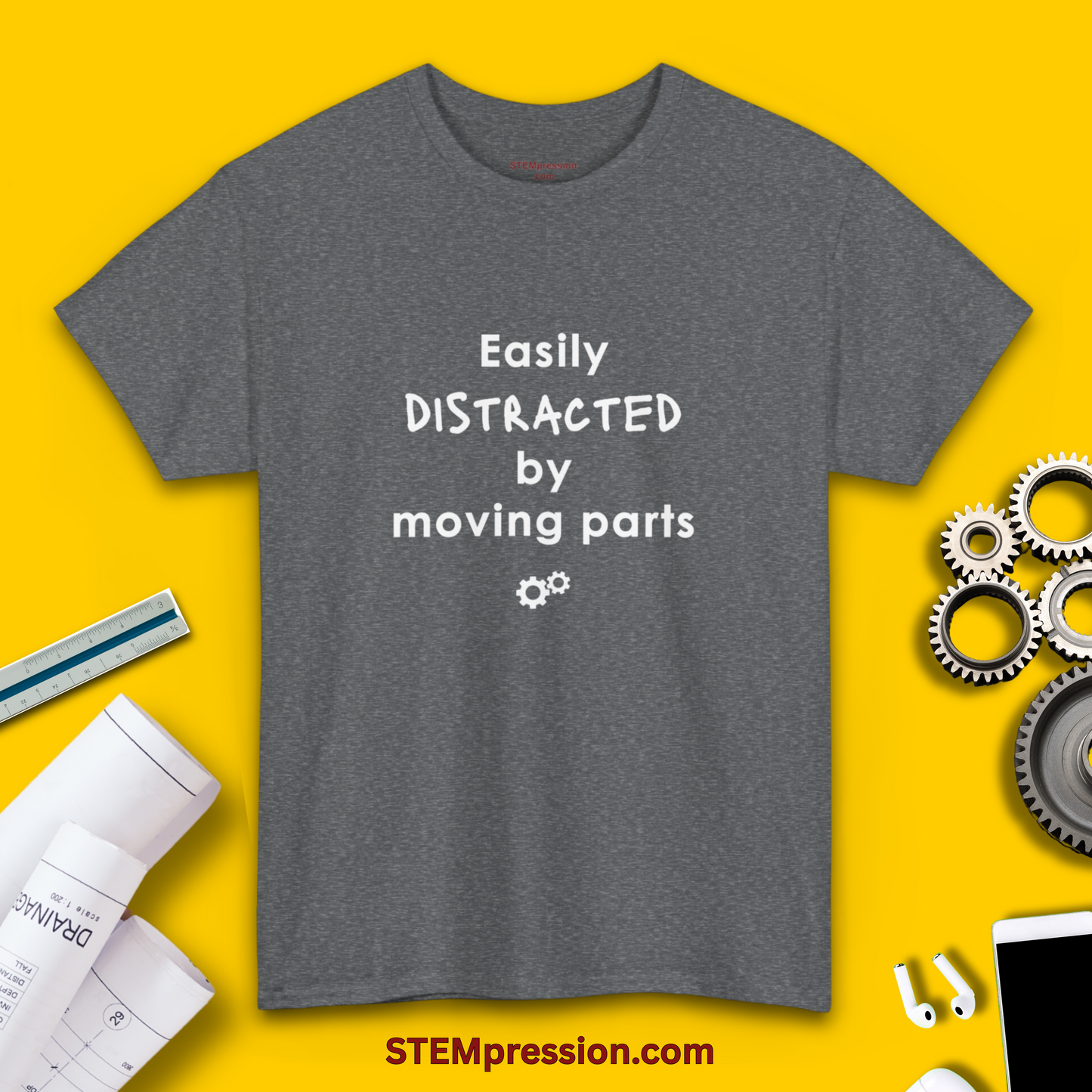 Easily Distracted by Moving Parts - Unisex Cotton Tee