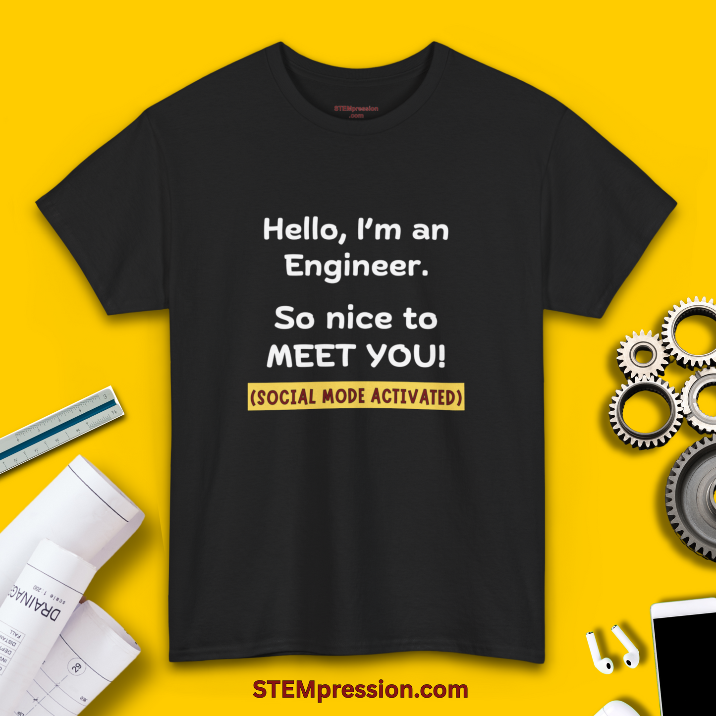 Engineer Social Mode Activated - Unisex Cotton Tee