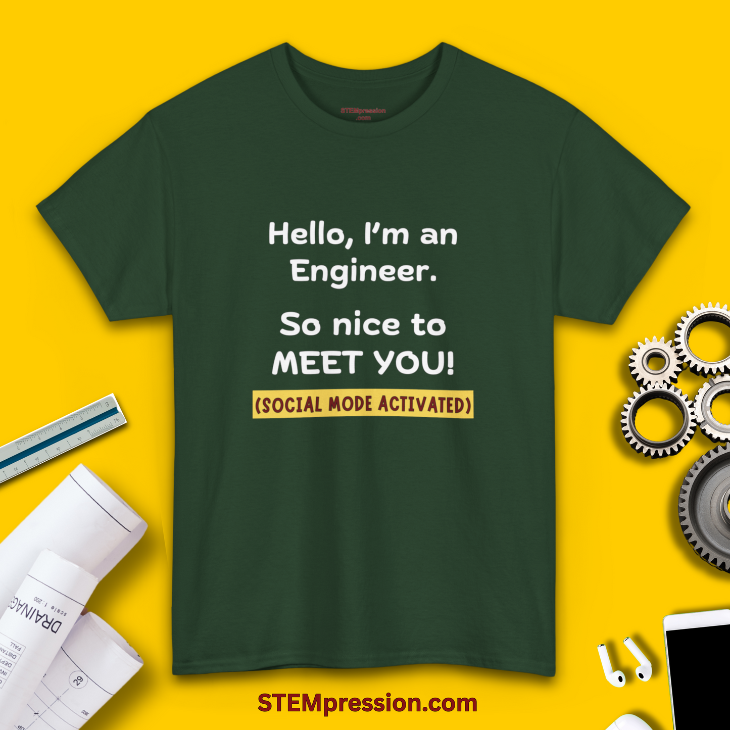 Engineer Social Mode Activated - Unisex Cotton Tee