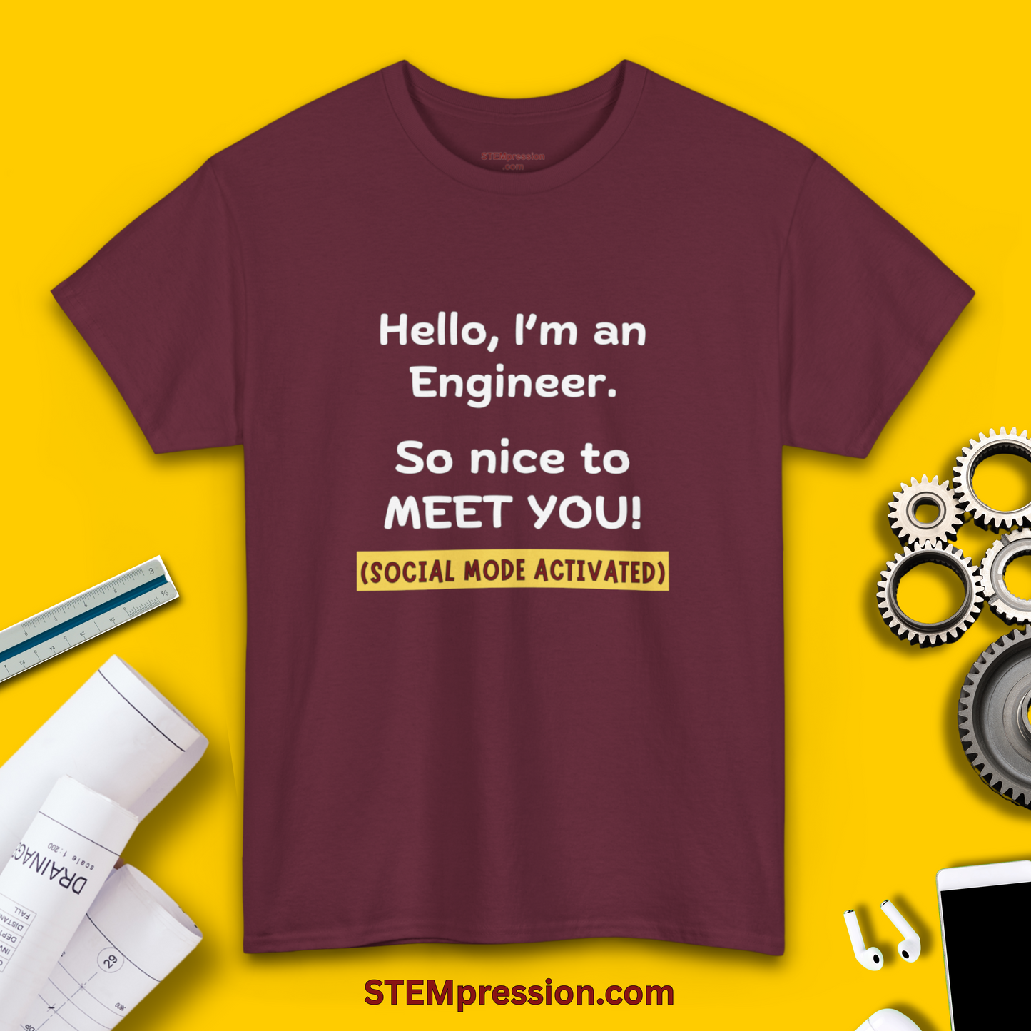 Engineer Social Mode Activated - Unisex Cotton Tee