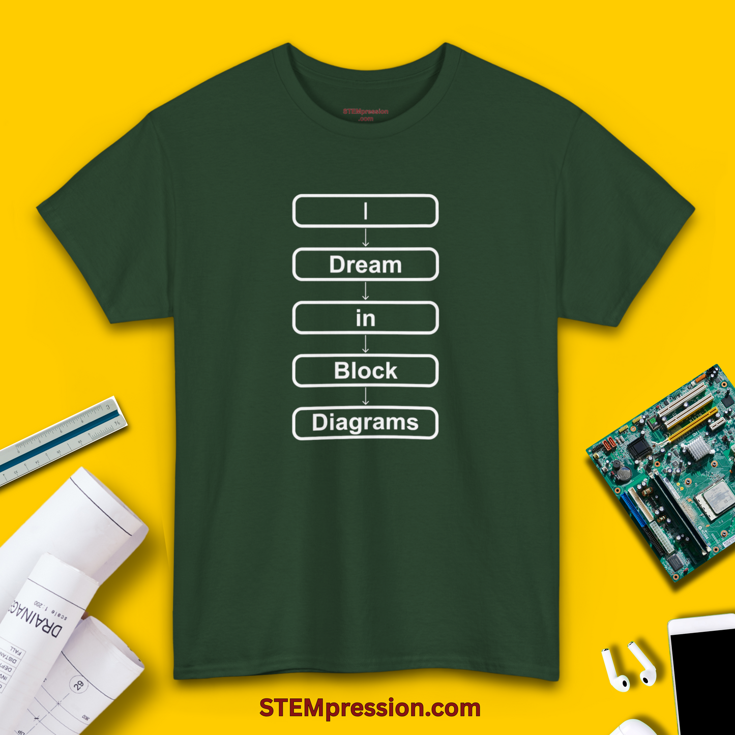 I Dream in Block Diagrams - Unisex Cotton Tee
