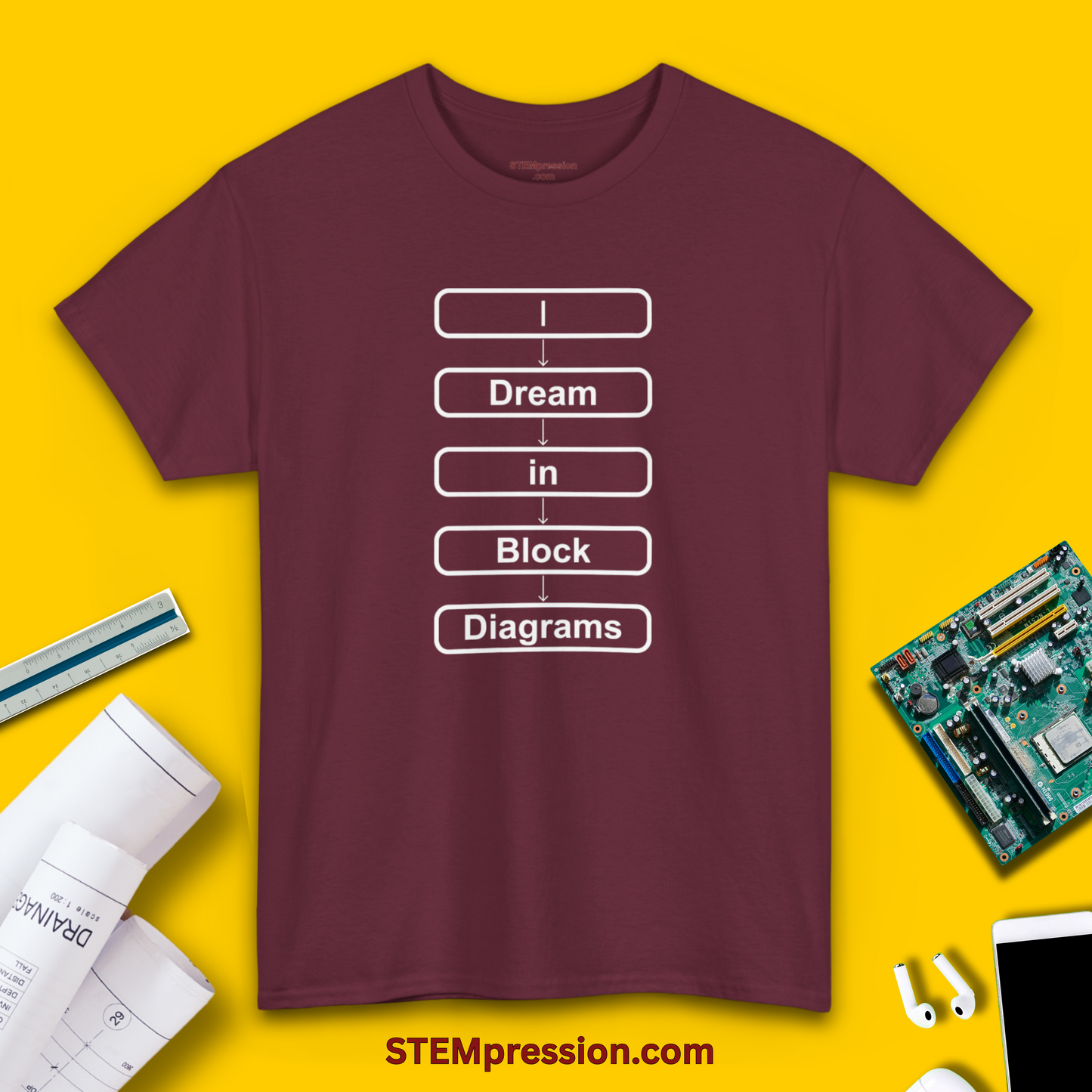 I Dream in Block Diagrams - Unisex Cotton Tee