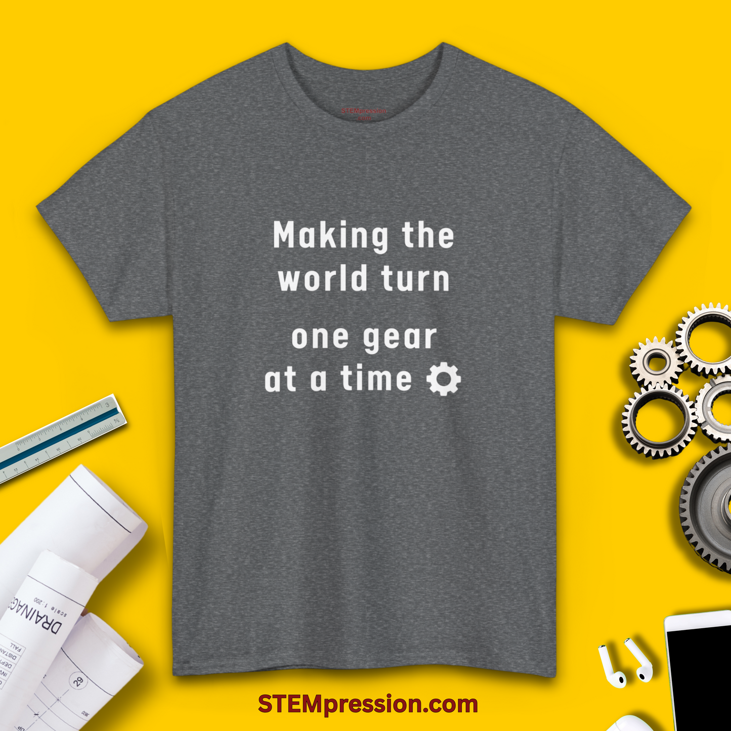 Making the World Turn One Gear at a Time - Unisex Cotton Tee