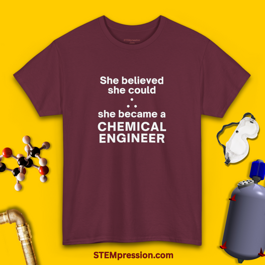She Became a Chemical Engineer - (Unisex-Fit) Cotton Tee
