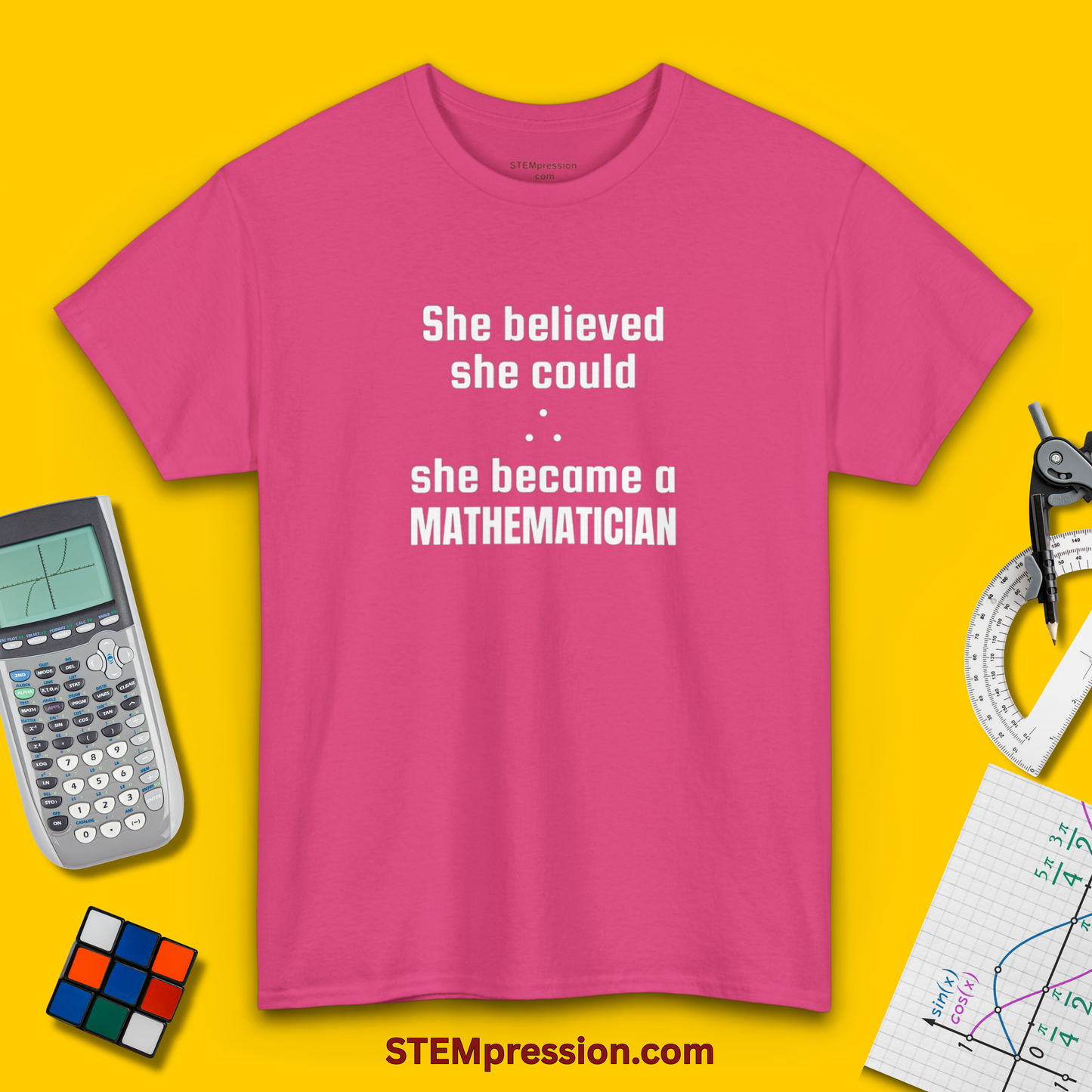 She Became a Mathematician - (Unisex-Fit) Cotton Tee