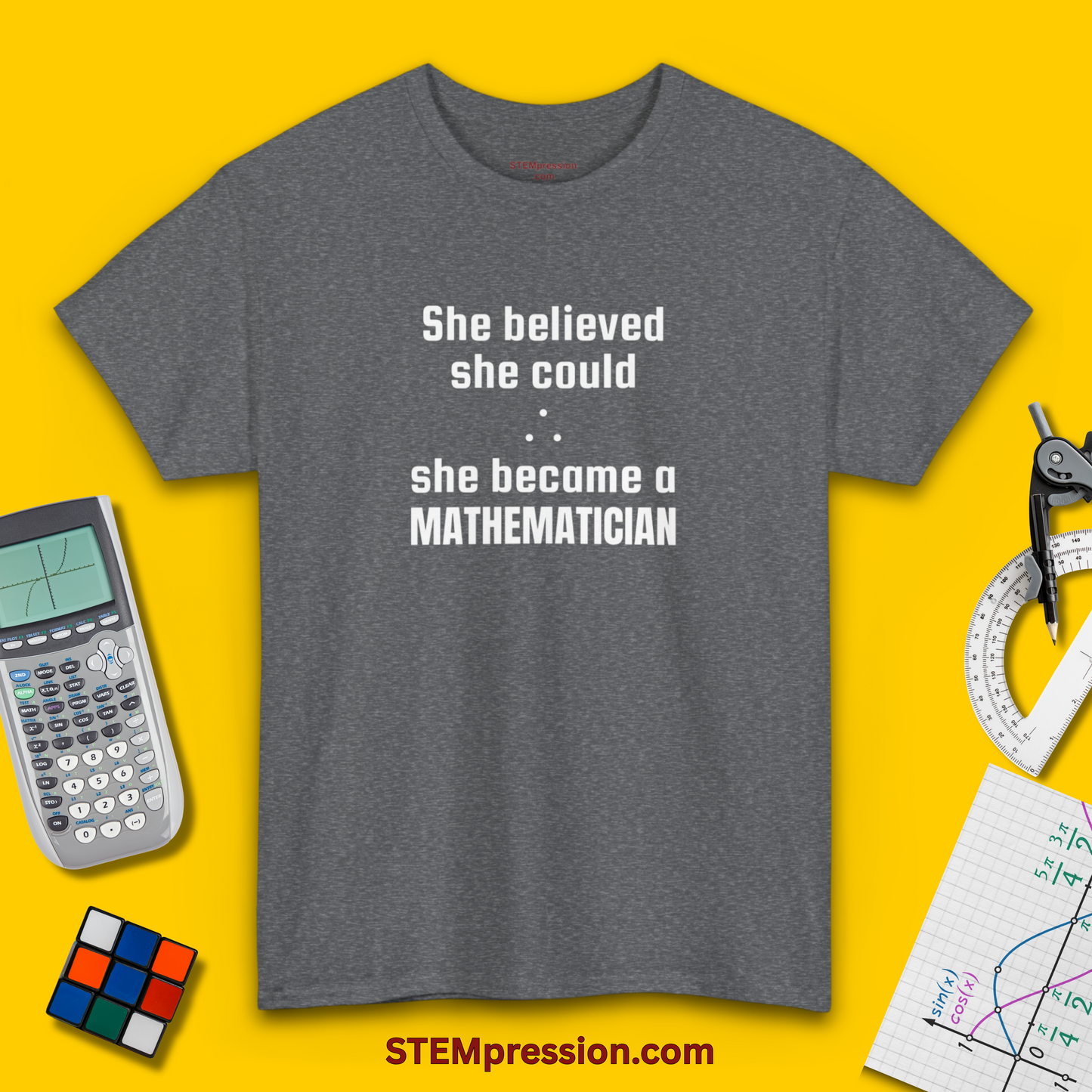 She Became a Mathematician - (Unisex-Fit) Cotton Tee