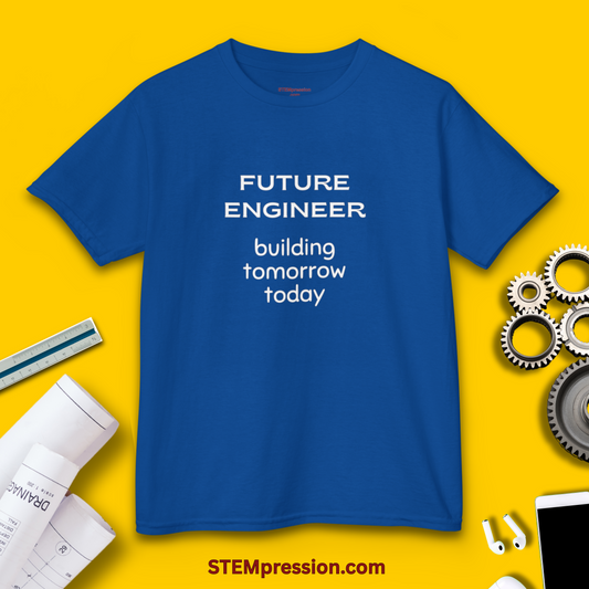 Future Engineer Building Tomorrow Today - Kids Cotton Tee