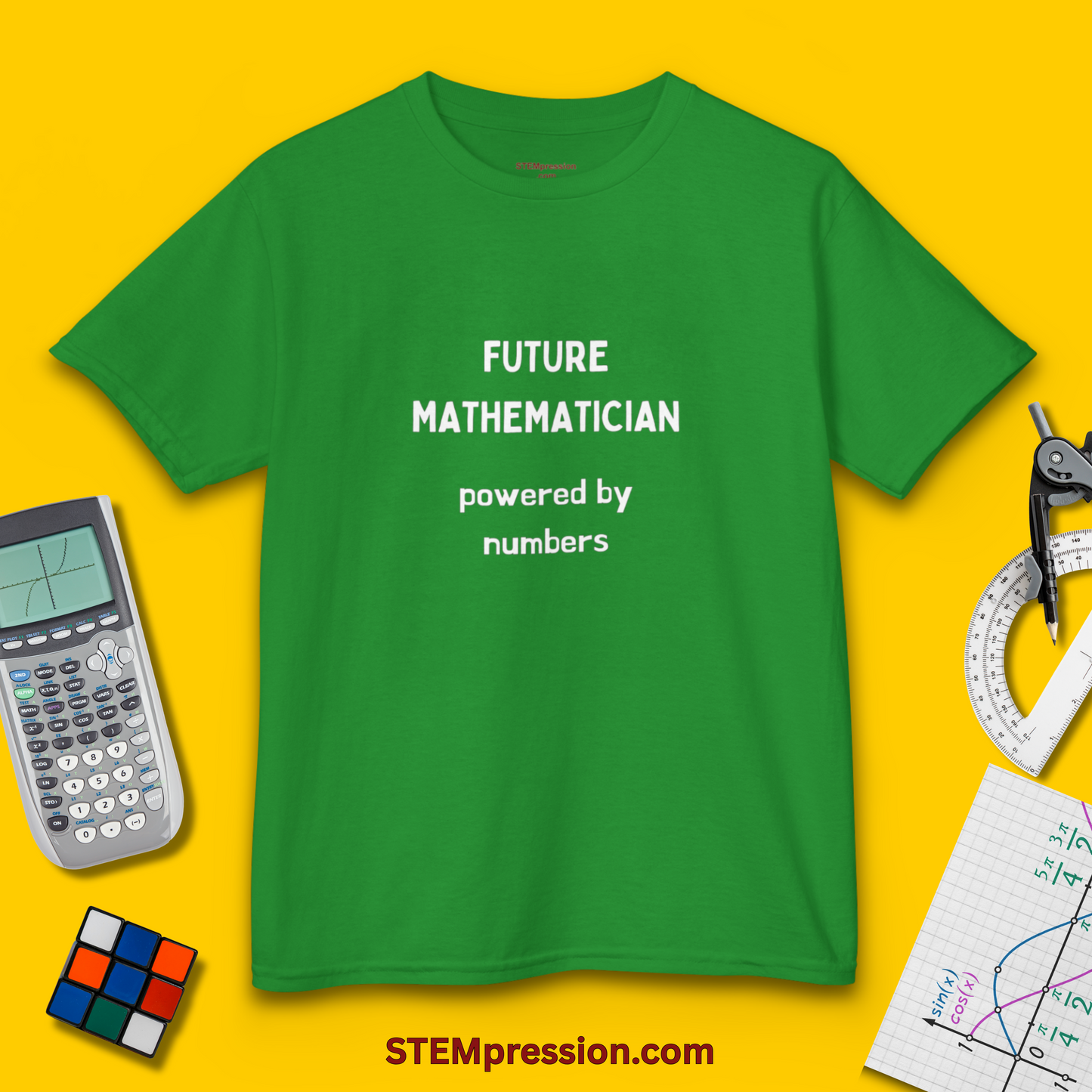 Future Mathematician Powered by Numbers - Kids Cotton Tee