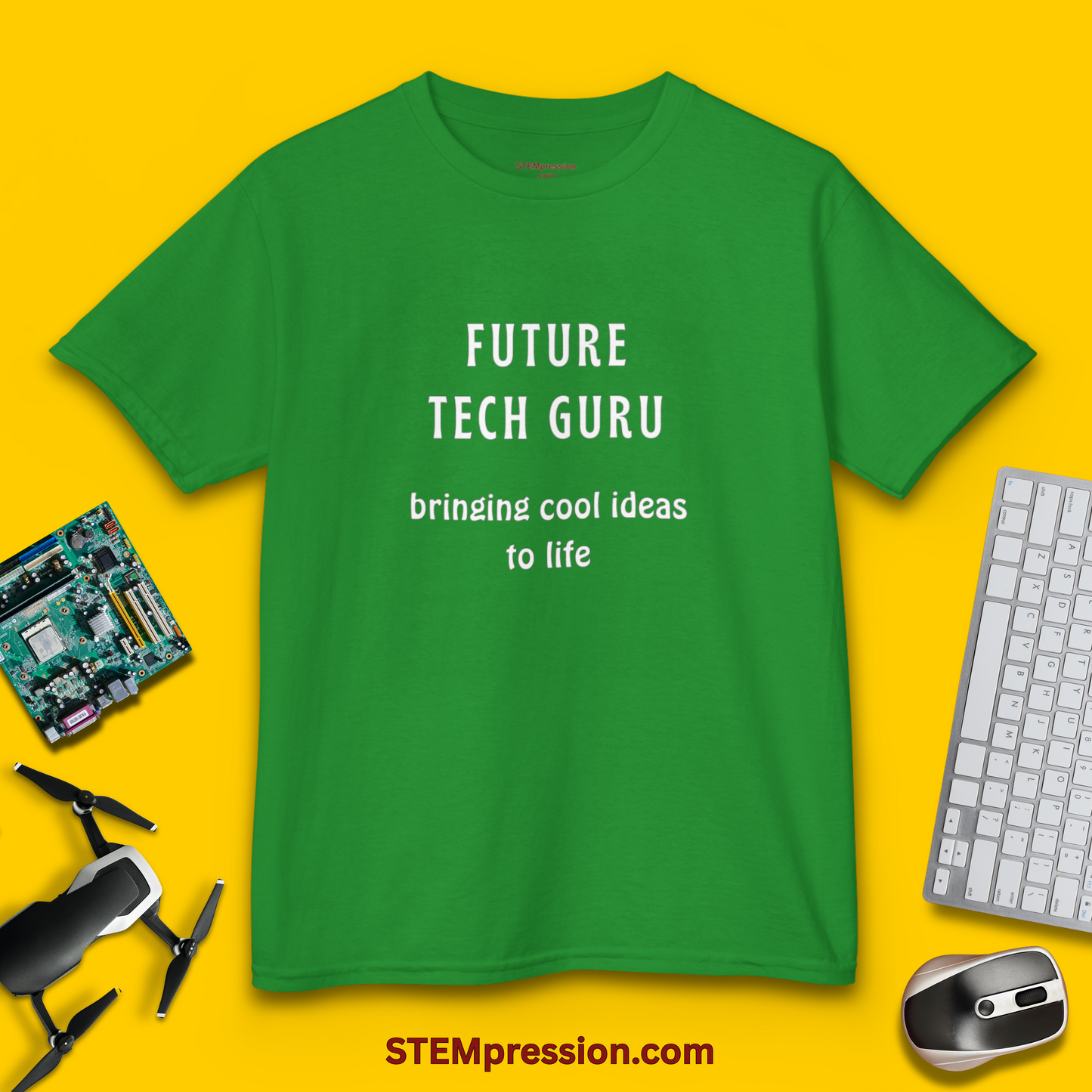 Future Tech Guru Bringing Cool Ideas to Life - Kids Cotton Tee