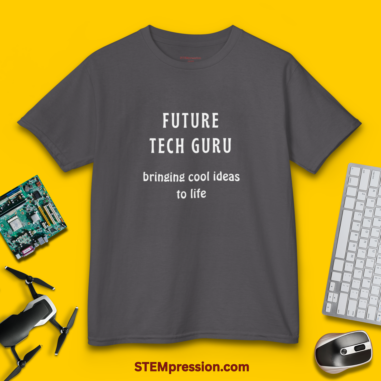 Future Tech Guru Bringing Cool Ideas to Life - Kids Cotton Tee