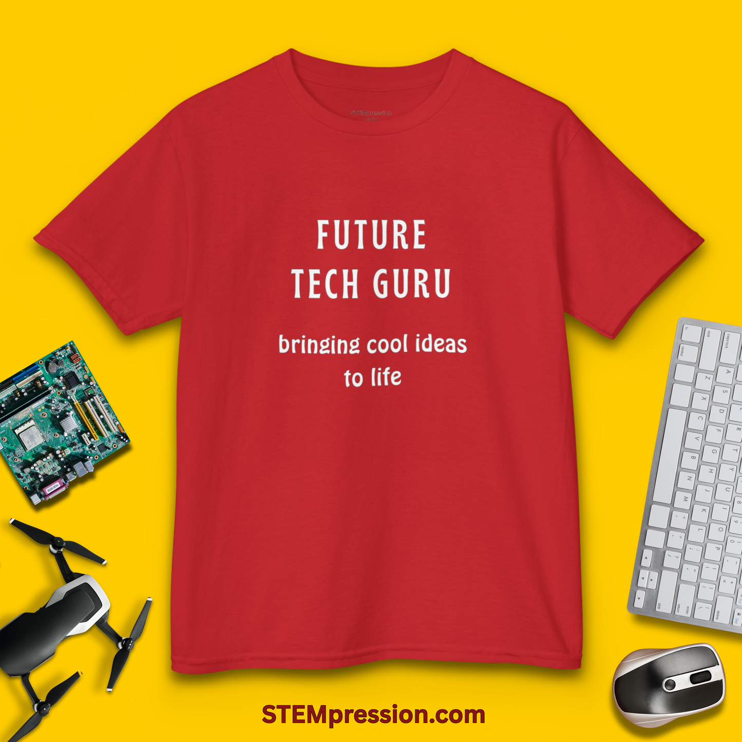 Future Tech Guru Bringing Cool Ideas to Life - Kids Cotton Tee