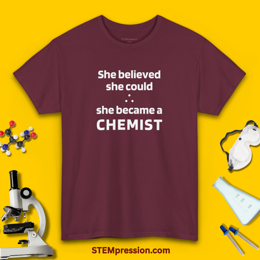 She Became a Chemist - (Unisex-Fit) Cotton Tee