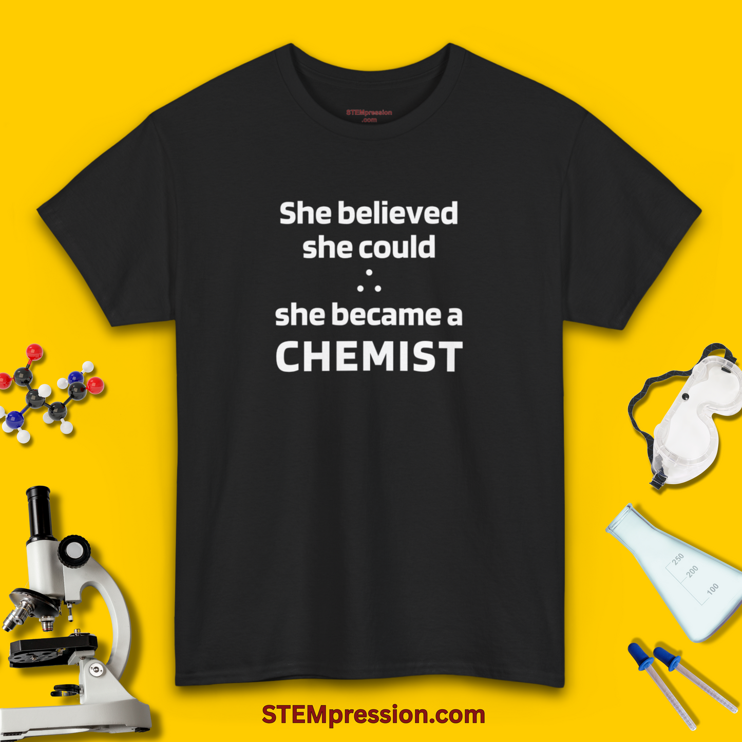 She Became a Chemist - (Unisex-Fit) Cotton Tee