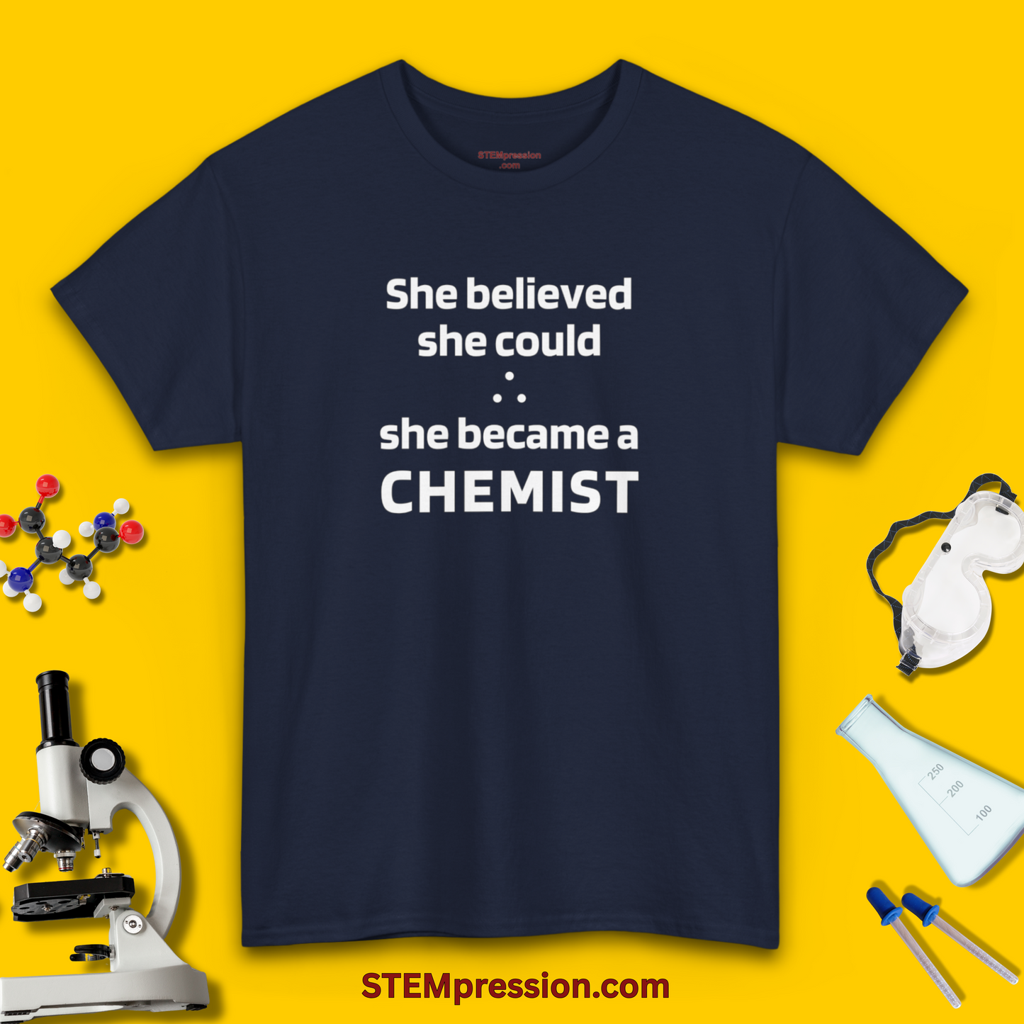 She Became a Chemist - (Unisex-Fit) Cotton Tee