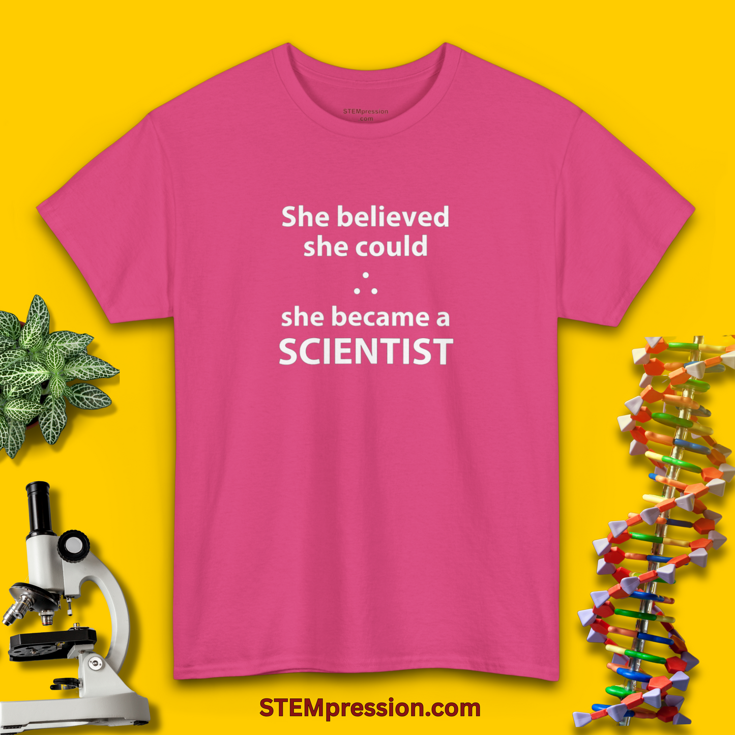 She Became a Scientist - (Unisex-Fit) Cotton Tee