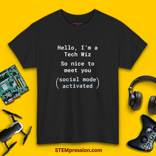Tech Wiz Social Mode Activated - Unisex Cotton Tee
