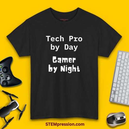 Tech Pro by Day Gamer by Night - Unisex Cotton Tee