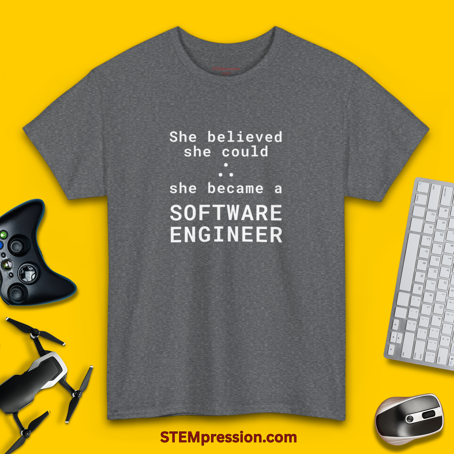 She Became a Software Engineer - (Unisex-Fit) Cotton Tee