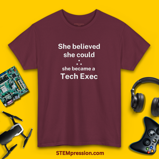 She Became a Tech Exec - (Unisex-Fit) Cotton Tee