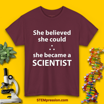 She Became a Scientist - (Unisex-Fit) Cotton Tee