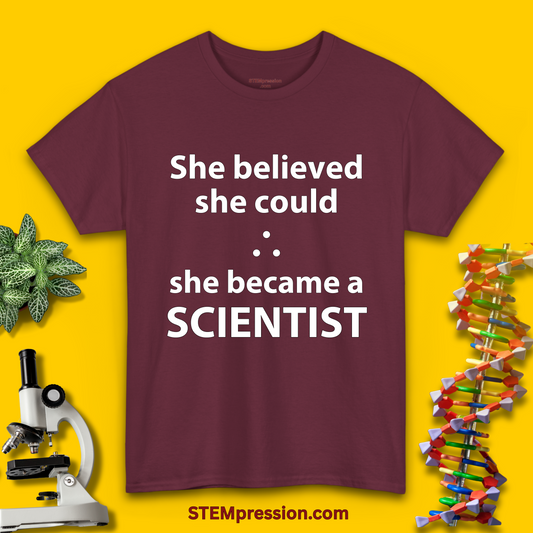 She Became a Scientist - (Unisex-Fit) Cotton Tee