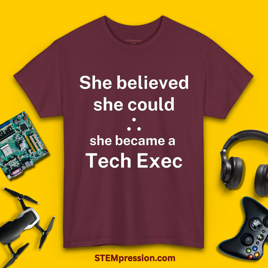 She Became a Tech Exec - (Unisex-Fit) Cotton Tee