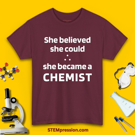 She Became a Chemist - (Unisex-Fit) Cotton Tee