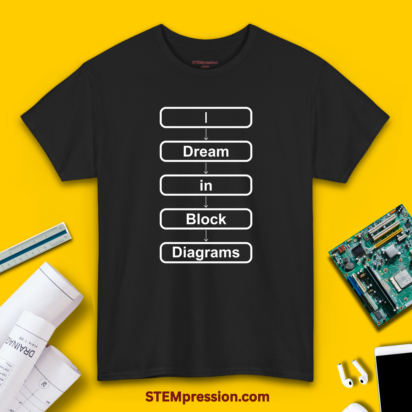 I Dream in Block Diagrams - Unisex Cotton Tee