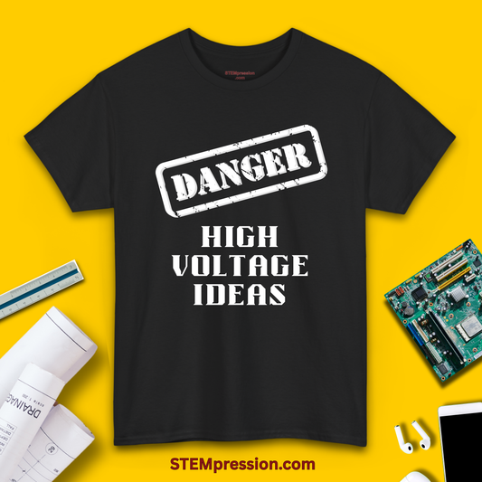 Danger High Voltage Ideas - Unisex Cotton Tee