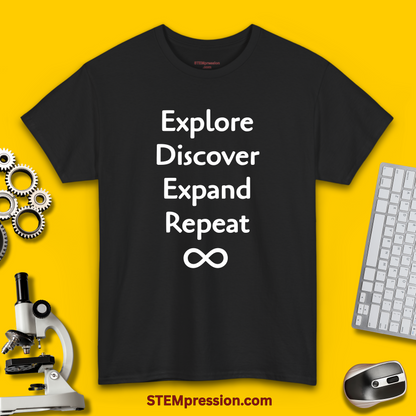 Explore Discover Expand Repeat - Unisex Cotton Tee