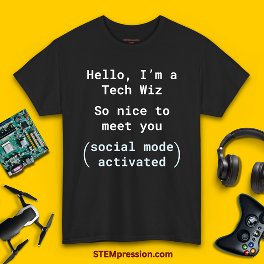 Tech Wiz Social Mode Activated - Unisex Cotton Tee