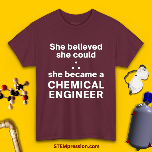 She Became a Chemical Engineer - (Unisex-Fit) Cotton Tee