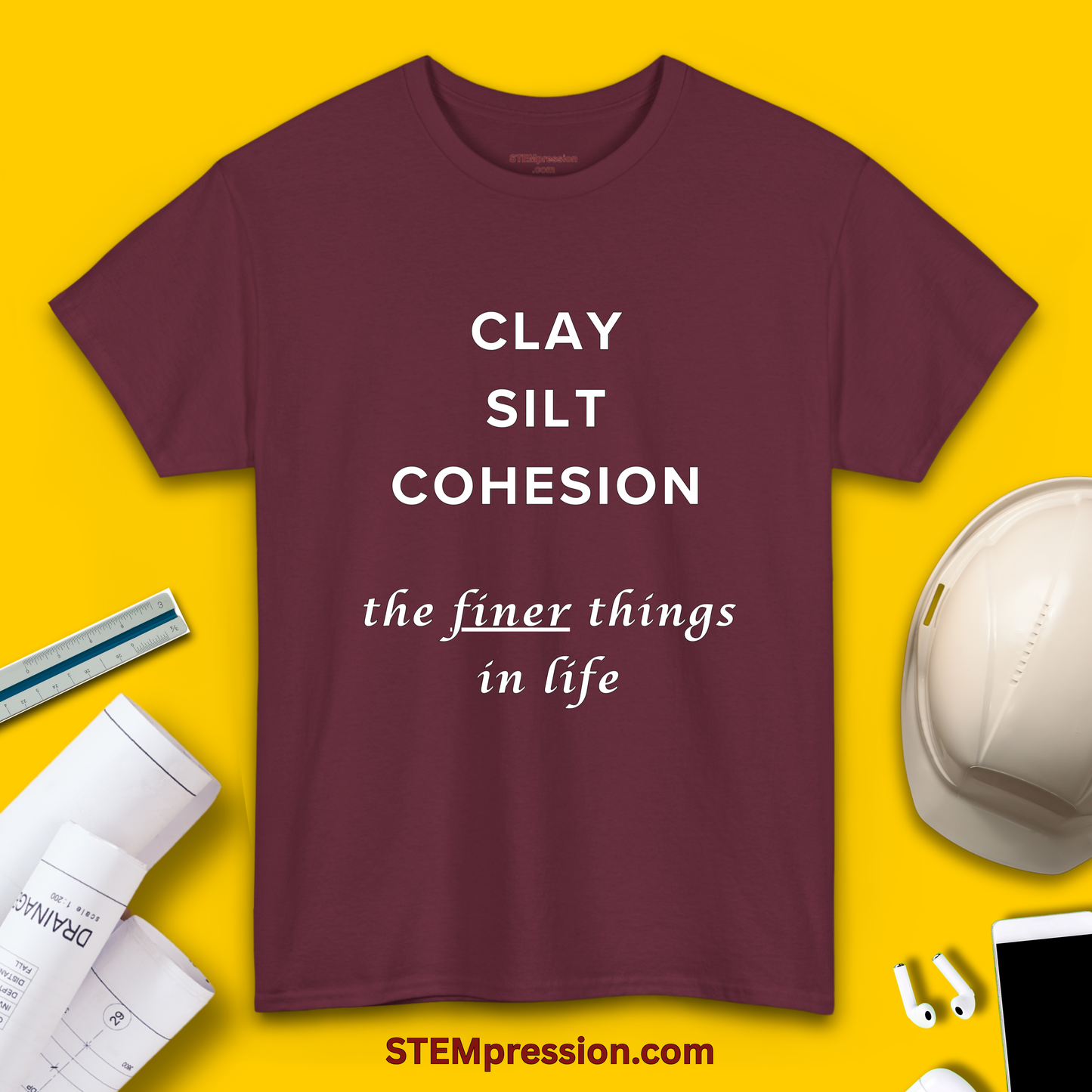 Clay Silt Cohesion the Finer Things in Life - Unisex Cotton Tee