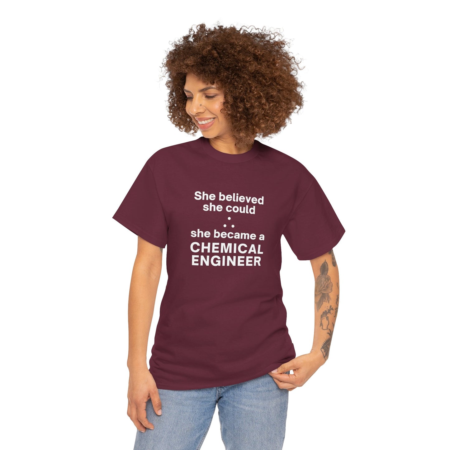 She Became a Chemical Engineer - (Unisex-Fit) Cotton Tee