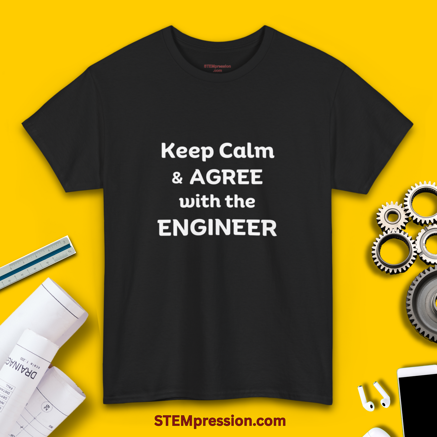 Keep Calm and Agree with the Engineer - Unisex Cotton Tee