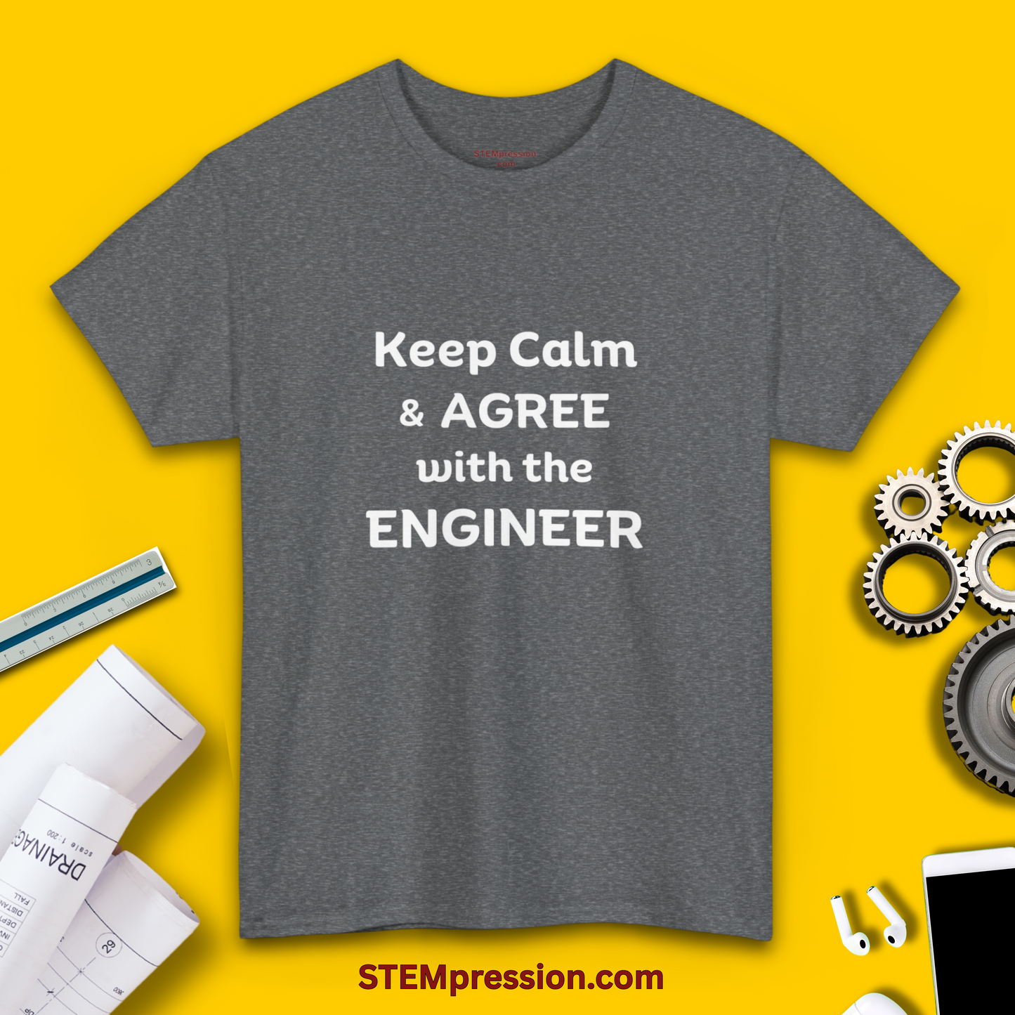 Keep Calm and Agree with the Engineer - Unisex Cotton Tee