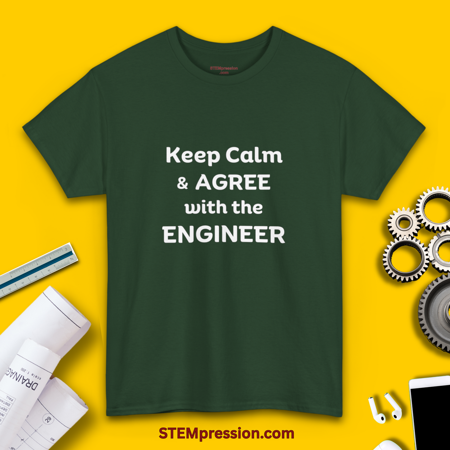 Keep Calm and Agree with the Engineer - Unisex Cotton Tee
