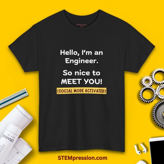 Engineer Social Mode Activated - Unisex Cotton Tee
