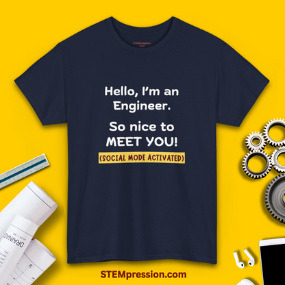 Engineer Social Mode Activated - Unisex Cotton Tee