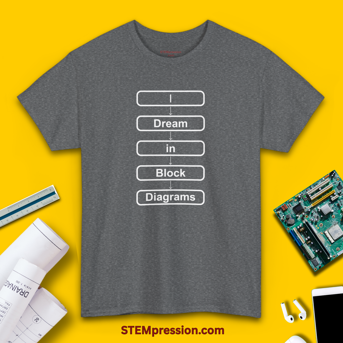 I Dream in Block Diagrams - Unisex Cotton Tee