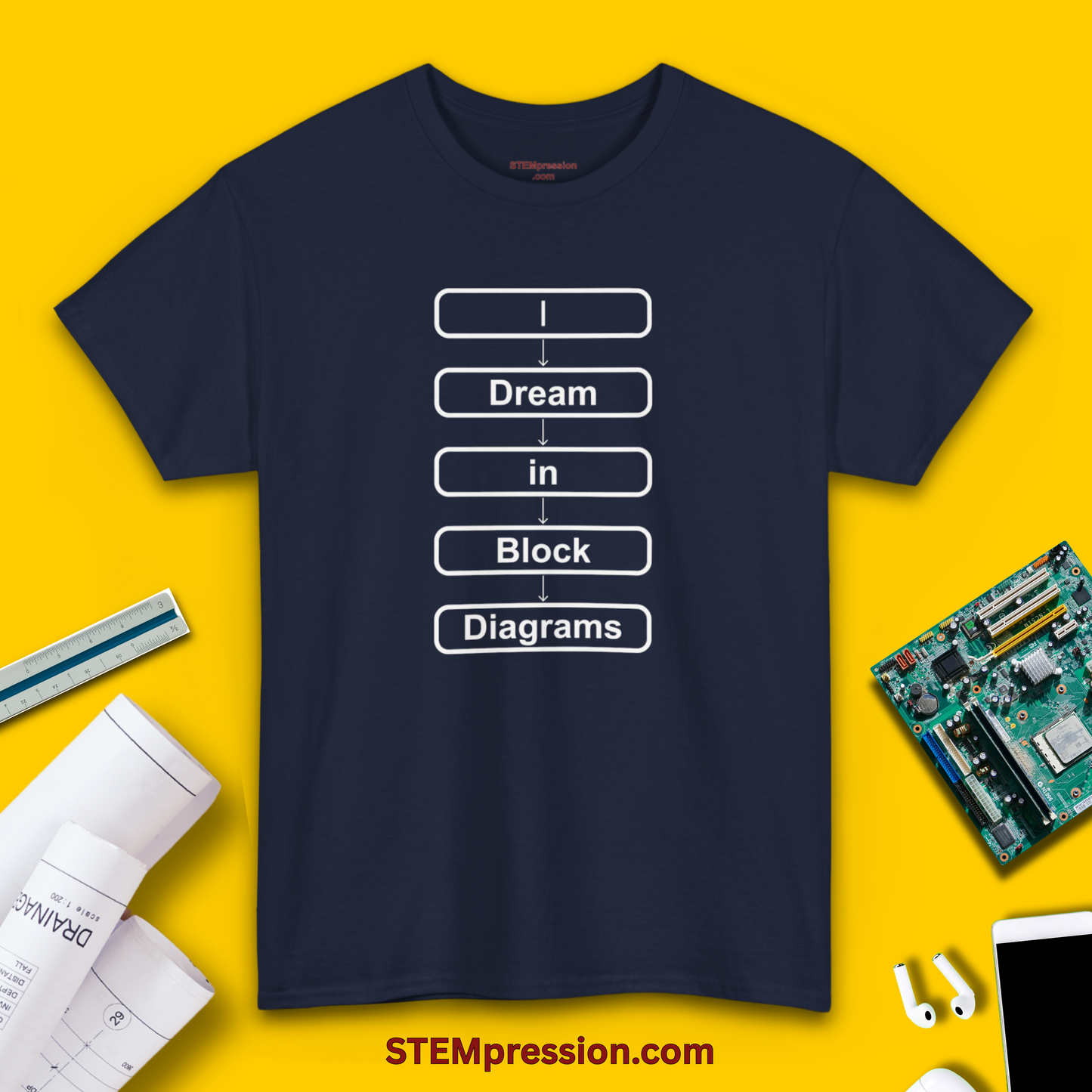 I Dream in Block Diagrams - Unisex Cotton Tee
