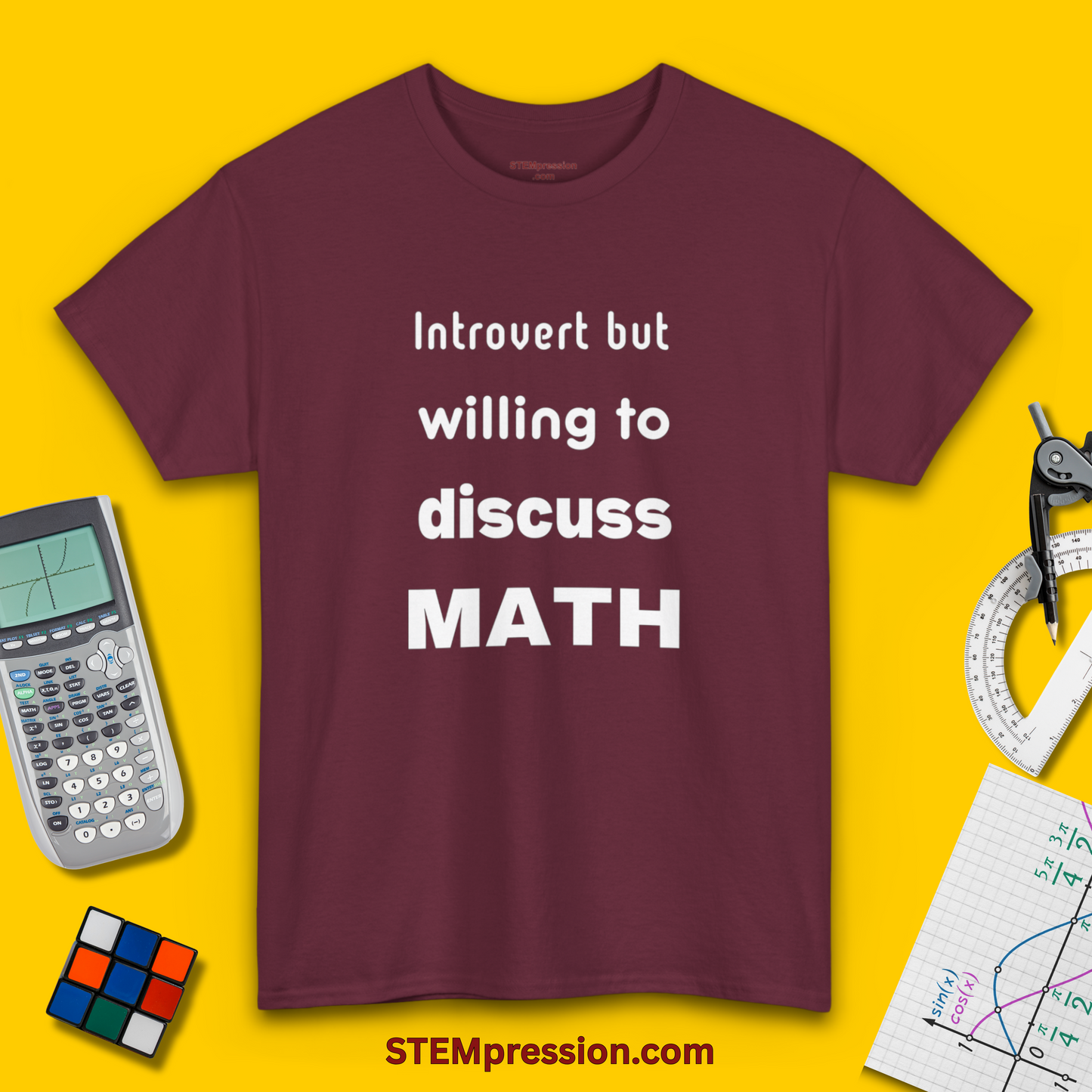 Introvert But Willing To Discuss Math - Unisex Cotton Tee