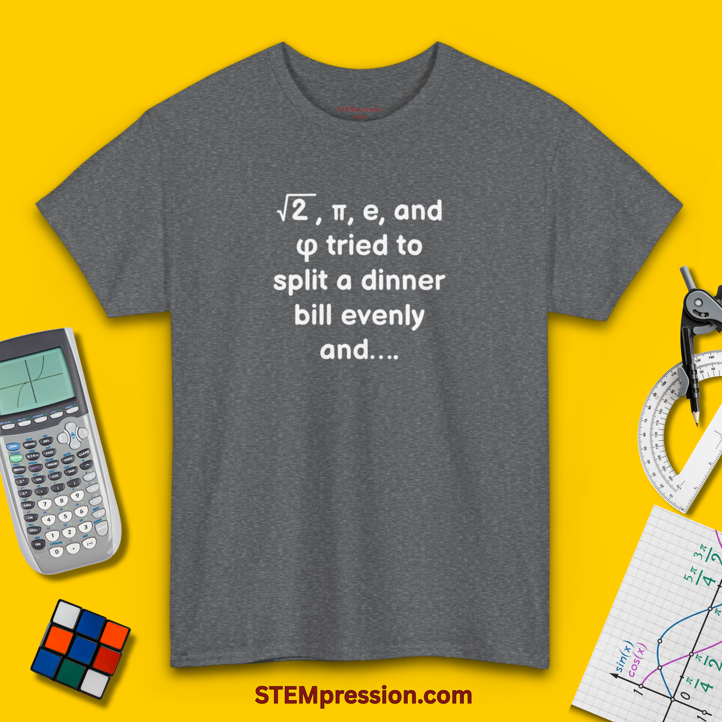Irrational Numbers Split a Dinner Bill - Unisex Cotton Tee
