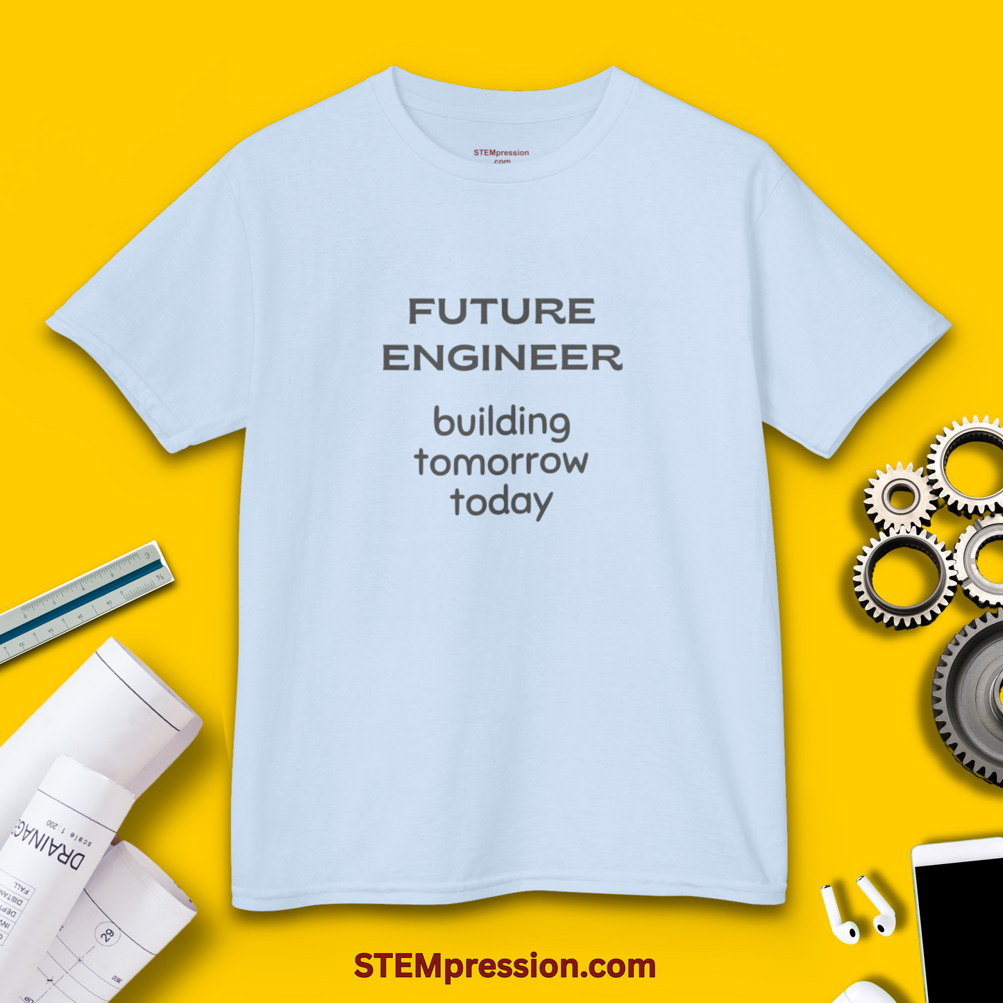 Future Engineer Building Tomorrow Today - Kids Cotton Tee