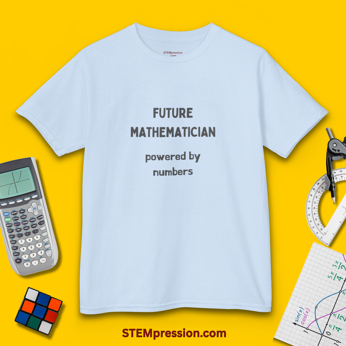 Future Mathematician Powered by Numbers - Kids Cotton Tee