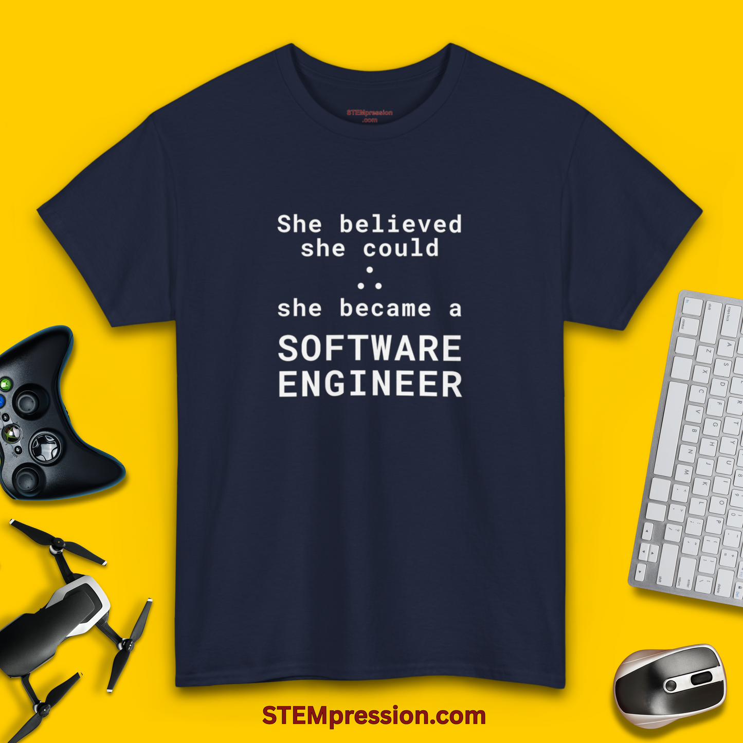 She Became a Software Engineer - (Unisex-Fit) Cotton Tee